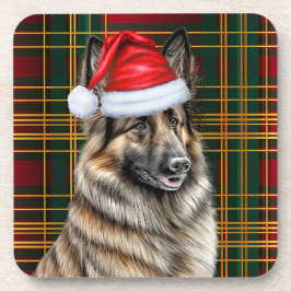 Winter Themed Belgische Tervuren Urlaub Kariert Getränkeuntersetzer