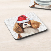 Winter Themed Cavalier King Charles Spaniel Dog Getränkeuntersetzer (Linke Seite)