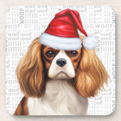 Winter Themed Cavalier King Charles Spaniel Dog Getränkeuntersetzer (Vorderseite)