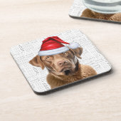 Winter Themed Chesapeake Bay Retriever Dog Getränkeuntersetzer (Linke Seite)