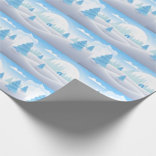 Winter Themed Frohe Weihnachten Geschenkpapier (Ecke)