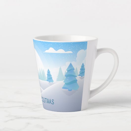 Winter Themed Frohe Weihnachten Milchtasse (Rechts)