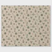 Winter Things Wrapping Paper - Dove + Pine Geschenkpapier (Flach)