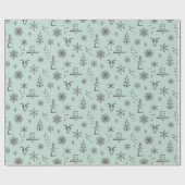 Winter Things Wrapping Paper - Minze + Schiefer Geschenkpapier (Flach)