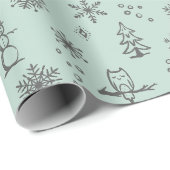 Winter Things Wrapping Paper - Minze + Schiefer Geschenkpapier (Rolleneckpunkt)
