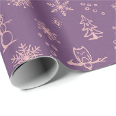 Winter Things Wrapping Paper - Pflaume + Rose Geschenkpapier (Rolleneckpunkt)