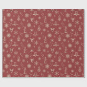 Winter Things Wrapping Paper - Ruby + Taube Geschenkpapier (Flach)