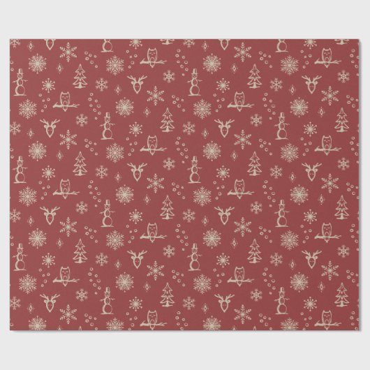 Winter Things Wrapping Paper - Ruby + Taube Geschenkpapier (Flach)