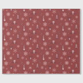 Winter Things Wrapping Paper - Ruby, Wein, Rose Geschenkpapier (Flach)