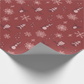 Winter Things Wrapping Paper - Ruby, Wein, Rose Geschenkpapier (Ecke)