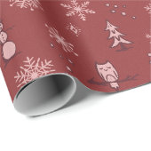 Winter Things Wrapping Paper - Ruby, Wein, Rose Geschenkpapier (Rolleneckpunkt)
