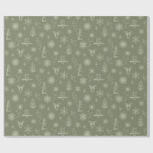 Winter Things Wrapping Paper - Sage + Tee Geschenkpapier (Flach)