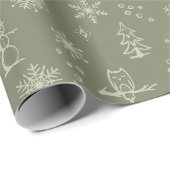 Winter Things Wrapping Paper - Sage + Tee Geschenkpapier (Rolleneckpunkt)