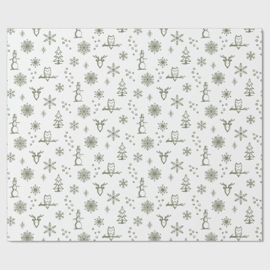 Winter Things Wrapping Paper - Schnee + Größe Geschenkpapier (Flach)