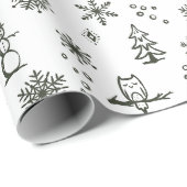 Winter Things Wrapping Paper - Schnee + Kiefer Geschenkpapier (Rolleneckpunkt)