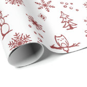 Winter Things Wrapping Paper - Schnee + Ruby Geschenkpapier (Rolleneckpunkt)