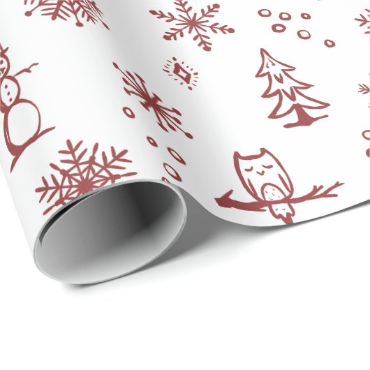 Winter Things Wrapping Paper - Schnee + Ruby Geschenkpapier (Rolleneckpunkt)
