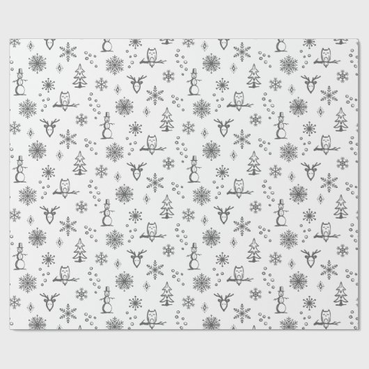 Winter Things Wrapping Paper - Schnee + Schiefer Geschenkpapier (Flach)
