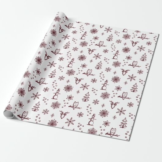 Winter Things Wrapping Paper - Schnee + Wein Geschenkpapier (Ungerollt)