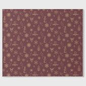 Winter Things Wrapping Paper - Wine + Fawn Geschenkpapier (Flach)