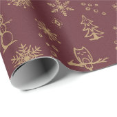 Winter Things Wrapping Paper - Wine + Fawn Geschenkpapier (Rolleneckpunkt)