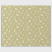 Winter Thumpenpapier - Gold + Schnee Geschenkpapier (Flach)
