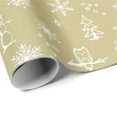Winter Thumpenpapier - Gold + Schnee Geschenkpapier (Rolleneckpunkt)