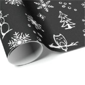 Winter Thumpenpapier - Kohle + Schnee Geschenkpapier (Rolleneckpunkt)