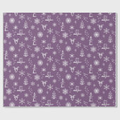 Winter Thumpenpapier - Pflaume + Schnee Geschenkpapier (Flach)