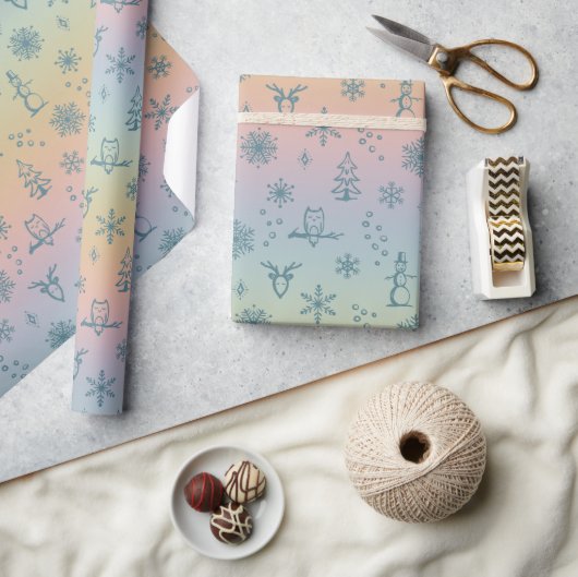 Winter Thumpenpapier - Regenbogen + Pfau Geschenkpapier (Kunsthandwerk)
