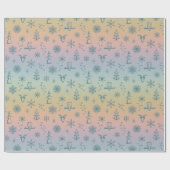 Winter Thumpenpapier - Regenbogen + Pfau Geschenkpapier (Flach)