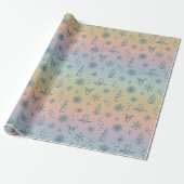 Winter Thumpenpapier - Regenbogen + Pfau Geschenkpapier (Ungerollt)