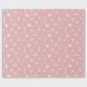 Winter Thumpenpapier - Rose + Schnee Geschenkpapier (Flach)