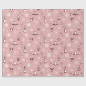 Winter Thumpenpapier - Rose, Wein, Schnee Geschenkpapier (Flach)