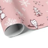 Winter Thumpenpapier - Rose, Wein, Schnee Geschenkpapier (Rolleneckpunkt)