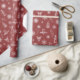 Winter Thumpenpapier - Ruby + Schnee Geschenkpapier