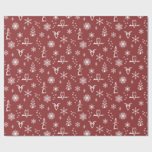 Winter Thumpenpapier - Ruby + Schnee Geschenkpapier (Flach)