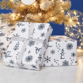 Winter Thumpenpapier - Schnee + Dämmerung Geschenkpapier