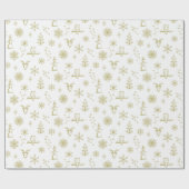 Winter Thumpenpapier - Schnee + Gold Geschenkpapier (Flach)