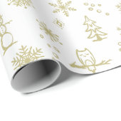 Winter Thumpenpapier - Schnee + Gold Geschenkpapier (Rolleneckpunkt)