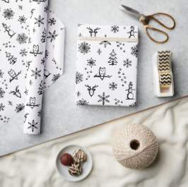 Winter Thumpenpapier - Schnee + Kohle Geschenkpapier