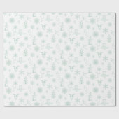 Winter Thumpenpapier - Schnee + Minze Geschenkpapier (Flach)