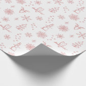 Winter Thumpenpapier - Schnee + Rose Geschenkpapier (Ecke)