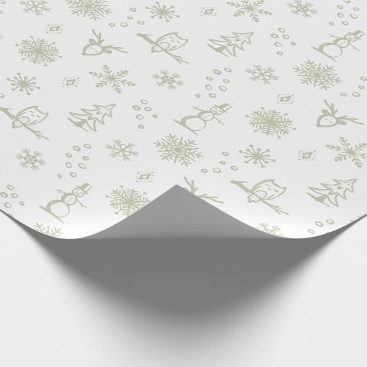 Winter Thumpenpapier - Schnee + Tee Geschenkpapier (Ecke)