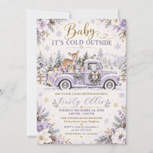 Winter-Tiertransportwagen-Baby-Party Einladung