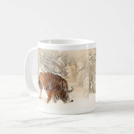Winter-Tiger-Tassen Kaffeetasse (Vorderseite Links)