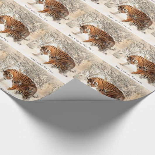 Winter-Tigergewohnheits-Packpapier Geschenkpapier (Ecke)