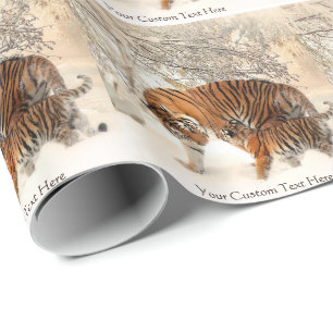 Winter-Tigergewohnheits-Packpapier Geschenkpapier