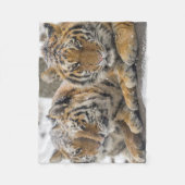 Winter-Tigerherd im Schnee Fleecedecke (Vorderseite)