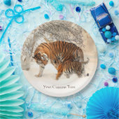 Winter-Tigerkundenspezifischer PapierTeller (Party)